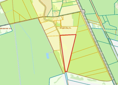 Parduodamas  sklypas Eigirdų k., Panevėžio r. sav., 1166 a ploto