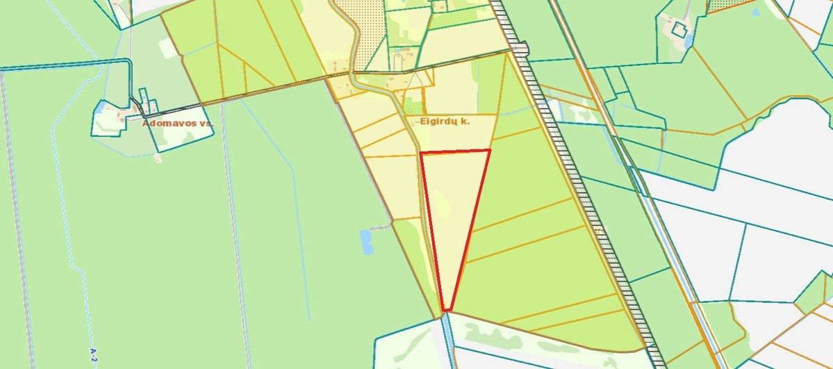 Parduodamas  sklypas Eigirdų k., Panevėžio r. sav., 1166 a ploto 1