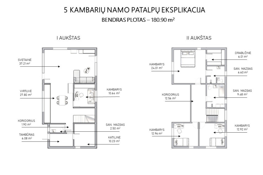 Parduodamas namas Miško g., Antaniškių k., Trakų r. sav., 180.9 m2 ploto, 2 aukštai 24
