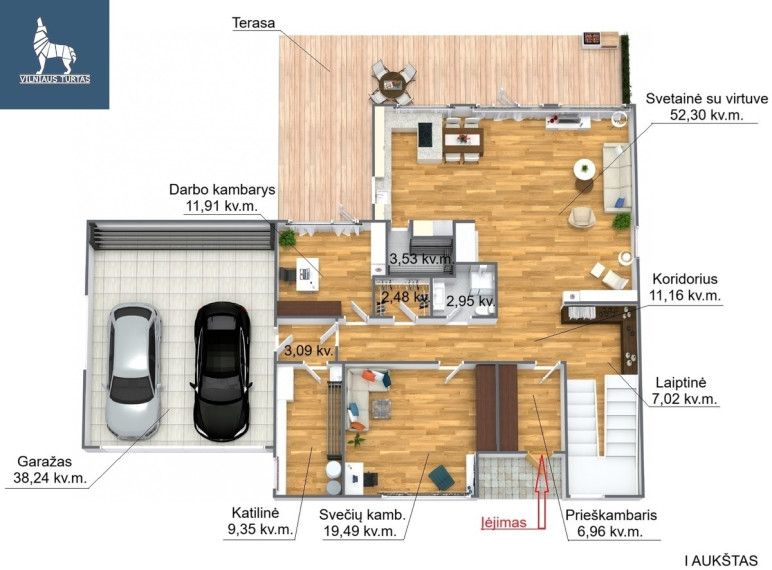 Parduodamas namas Juozo Kamarausko g., Tarandė, Vilniaus m., Vilniaus m. sav., 280 m2 ploto, 2 aukštai 29