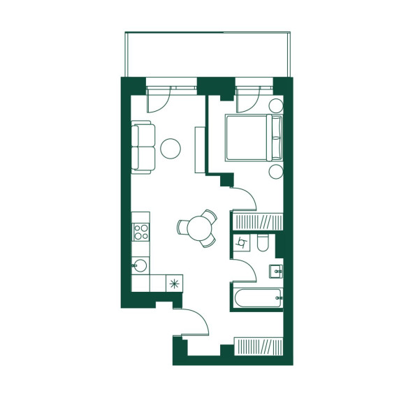 Parduodamas butas Pieninės g., Žvėrynas, Vilniaus m., Vilniaus m. sav., 41.32 m² ploto 2 kambariai 4