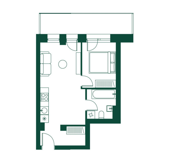 Parduodamas butas Pieninės g., Žvėrynas, Vilniaus m., Vilniaus m. sav., 37.55 m² ploto 2 kambariai 4