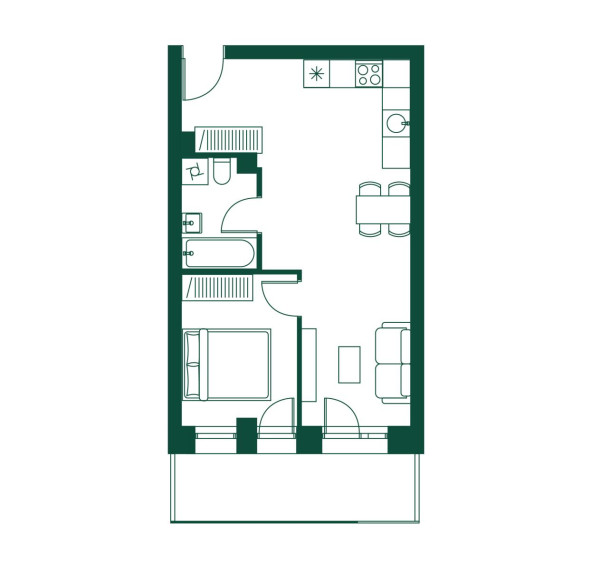 Parduodamas butas Pieninės g., Žvėrynas, Vilniaus m., Vilniaus m. sav., 41.11 m² ploto 2 kambariai 4