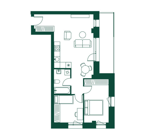 Parduodamas butas Pieninės g., Žvėrynas, Vilniaus m., Vilniaus m. sav., 57.56 m² ploto 3 kambariai 4