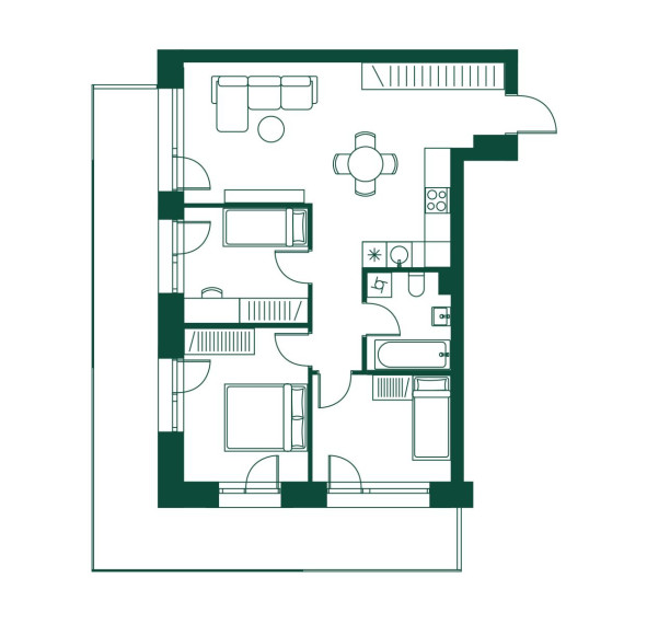 Parduodamas butas Pieninės g., Žvėrynas, Vilniaus m., Vilniaus m. sav., 66.46 m² ploto 4 kambariai 4