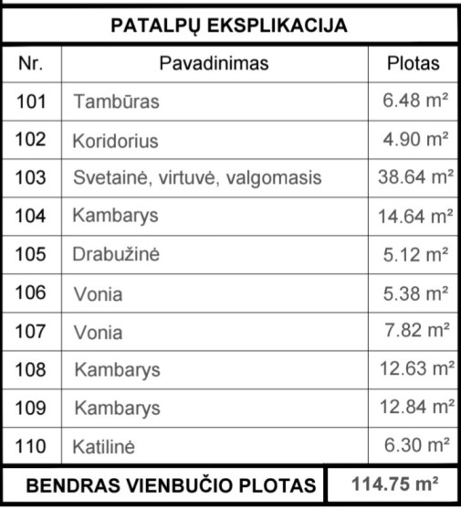 Parduodamas namas Kirų g., Mitkūnų k., Kauno r. sav., 114.75 m2 ploto, 1 aukštai 4