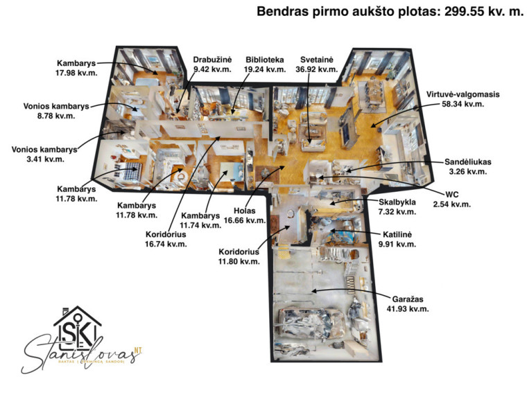 PARDUODAMAS IŠSKIRTINIS NAMAS SU IŠPUOSELĖTA TERITORIJA PRIE UPĖS 5