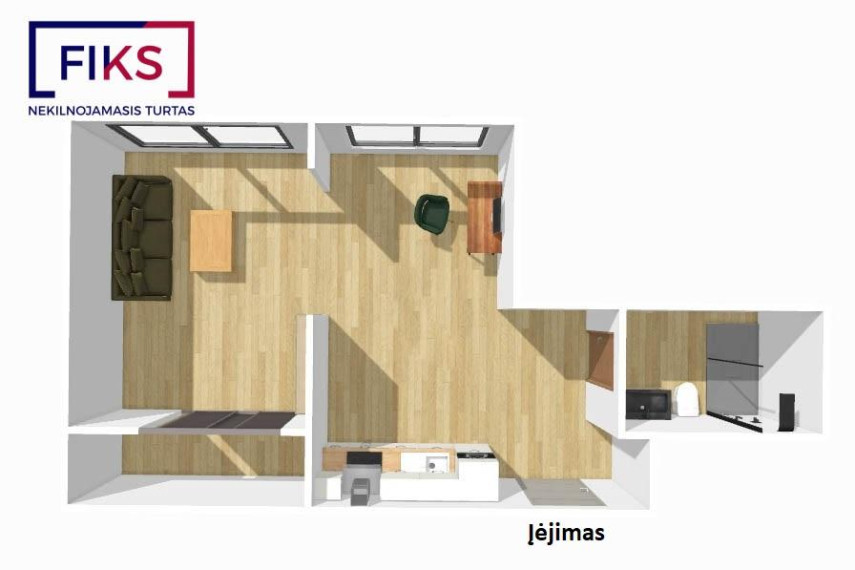 Parduodamas butas Skuodo g., Ž. Šančiai, Kauno m., Kauno m. sav., 35.25 m² ploto 2 kambariai 26