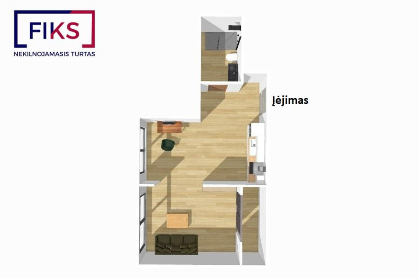 Parduodamas butas Skuodo g., Ž. Šančiai, Kauno m., Kauno m. sav., 35.25 m² ploto 2 kambariai 27