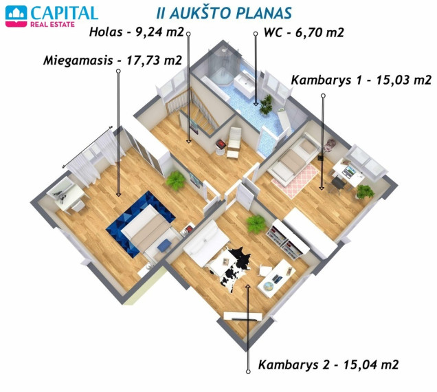 Parduodamas namas Pavasario 1-oji g., Bratoniškių k., Vilniaus r. sav., 193.57 m2 ploto, 2 aukštai 29