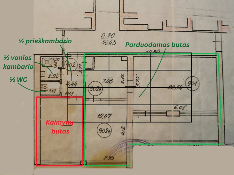 Parduodamas butas Baltupio g., Baltupiai, Vilniaus m., Vilniaus m. sav., 55.31 m2 ploto, 2 kambariai 3