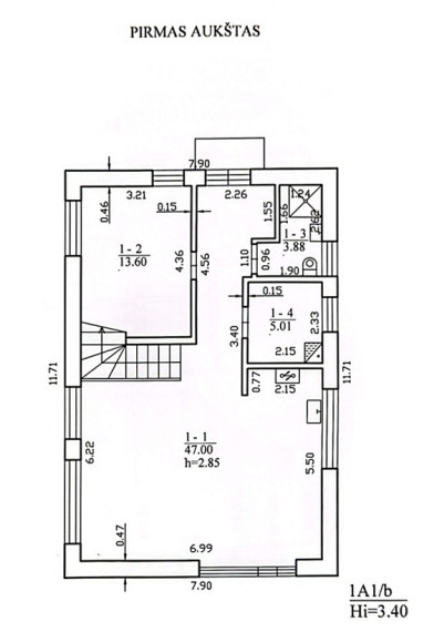 Parduodamas namas Pakalnučių g., Padainupio k., Kauno r. sav., 119.93 m2 ploto, 1 aukštai 23