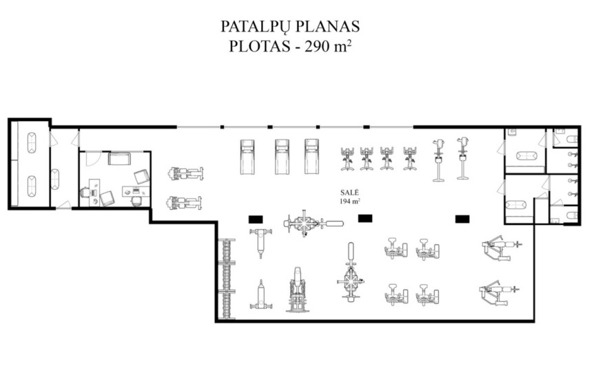 Nuomojamos administracinės, kitos paskirties, paslaugų, prekybos patalpos Sodų g., Senamiestis, Vilniaus m., Vilniaus m. sav., 290 m2 ploto 16