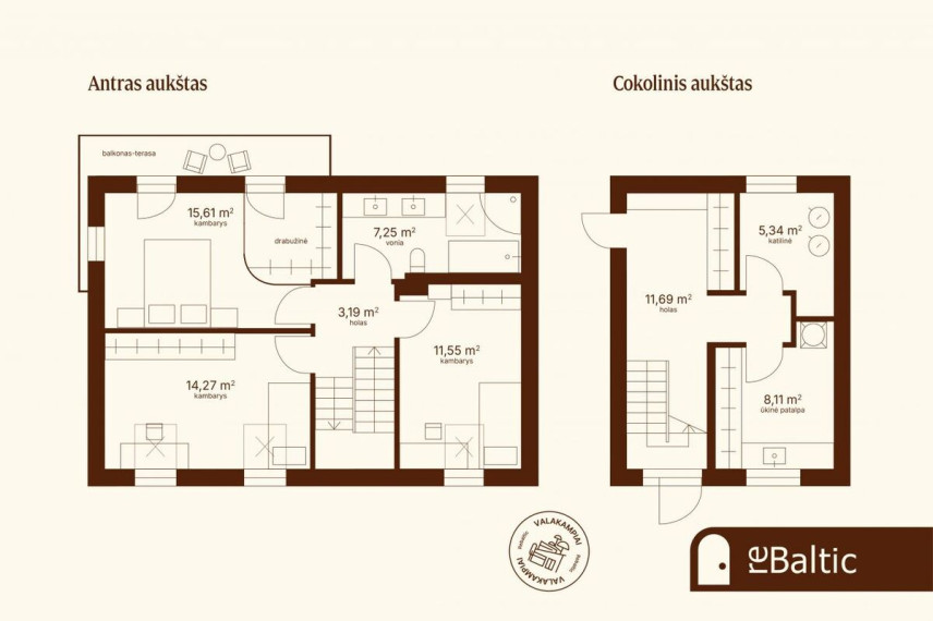 Parduodamas namas Vaidilutės g., Valakampiai, Vilniaus m., Vilniaus m. sav., 133.17 m2 ploto, 3 aukštai 19