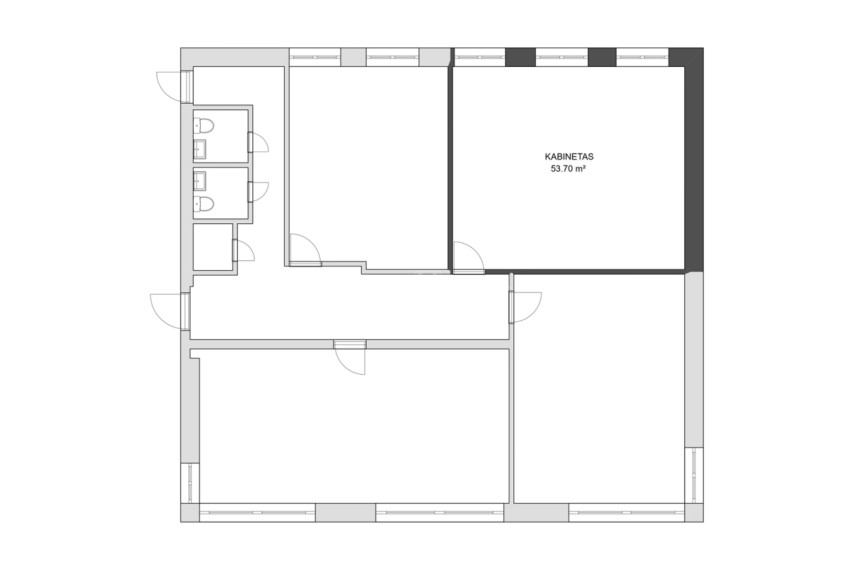 Nuomojamos administracinės, kitos paskirties patalpos J. Urbšio g., Centras, Panevėžio m., Panevėžio m. sav., 53.7 m2 ploto 2