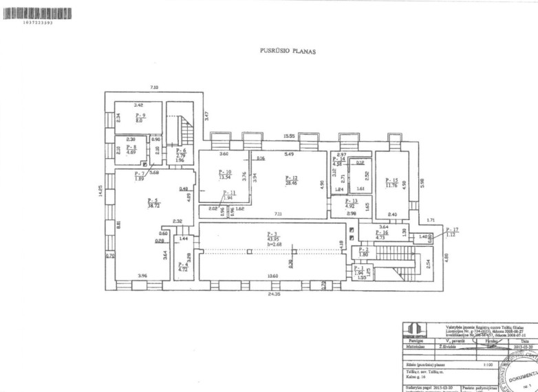 Parduodamos administracinės, gamybinės, maitinimo patalpos Kalno g., Telšių m., Telšių r. sav., 528.46 m2 ploto 25