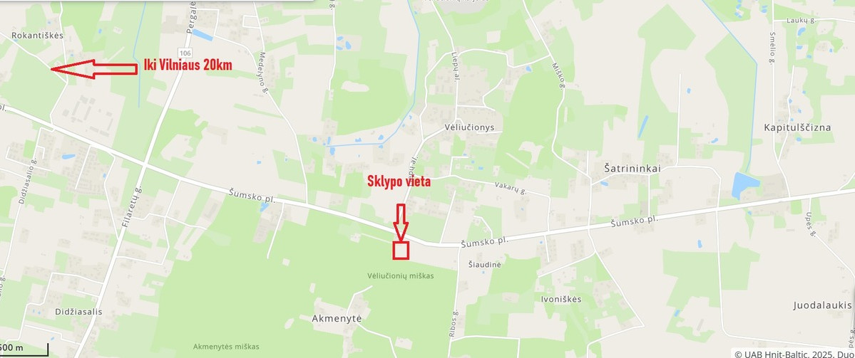 Parduodamas  sklypas Šumsko pl., Vėliučionių k., Vilniaus r. sav., 100 a ploto 9