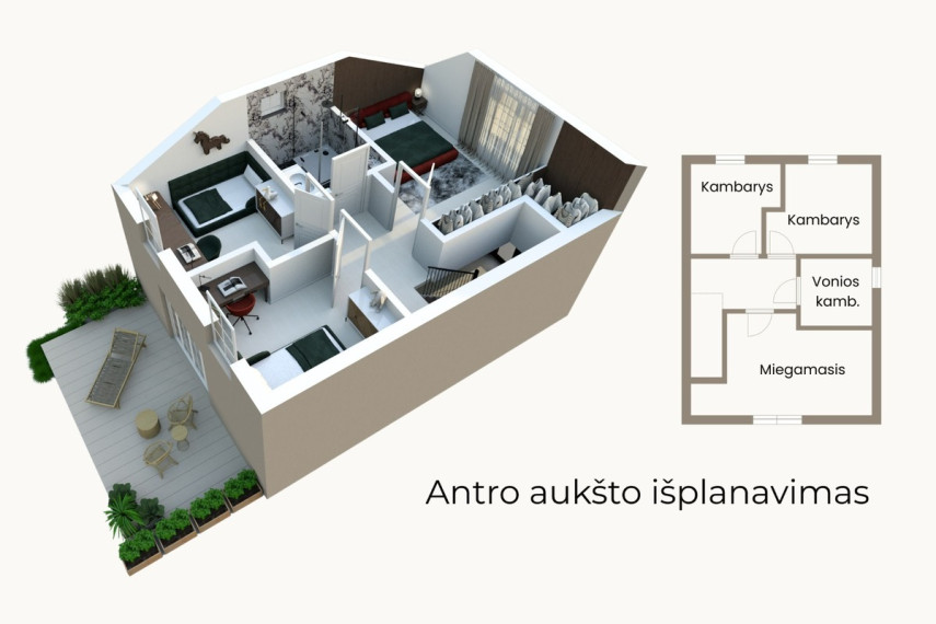 Parduodamas namas Gintaro g., Karklės k., Klaipėdos r. sav., 99.66 m2 ploto, 2 aukštai 7