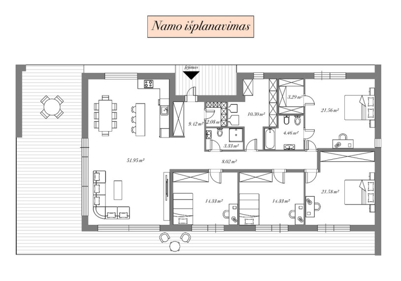 Parduodamas namas Slėnio g., Mykoliškių k., Vilniaus r. sav., 165 m2 ploto, 1 aukštai 8