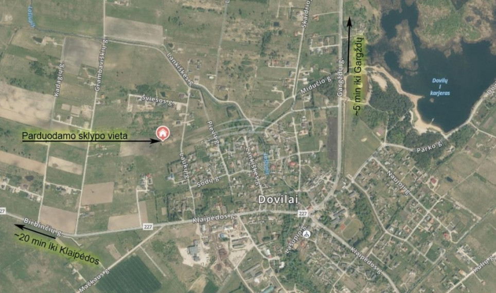 Parduodamas  sklypas Dovilų mstl., Klaipėdos r. sav., 10 a ploto 1