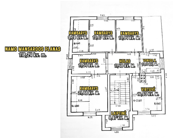 Parduodamas namas Akacijų g., Vinkšnėnų k., Šiaulių r. sav., 236.77 m2 ploto, 2 aukštai 14