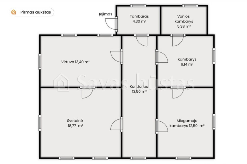 Parduodamas namas Ylakių mstl., Skuodo r. sav., 101.92 m2 ploto, 1 aukštai 17