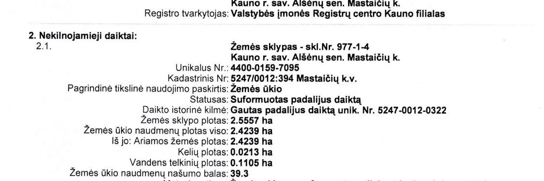 Parduodamas sklypas Garliavos g., Mastaičių k., Kauno r. sav., 255 a ploto 9