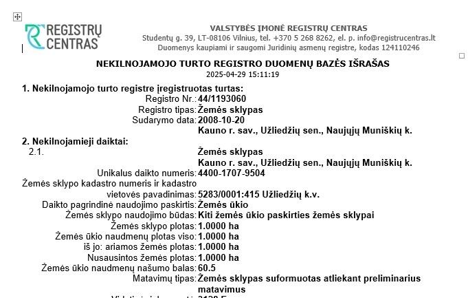 Parduodamas sklypas Lauko g., Naujųjų Muniškių k., Kauno r. sav., 100 a ploto 14
