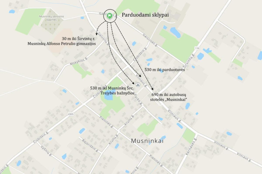 Parduodamas  sklypas Gaisrinės g., Musninkų mstl., Širvintų r. sav., 26 a ploto 13