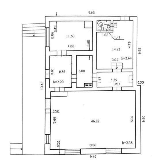 Parduodamos  patalpos Darsūniškio g., Kruonio mstl., Kaišiadorių r. sav., 92.78 m2 ploto 10