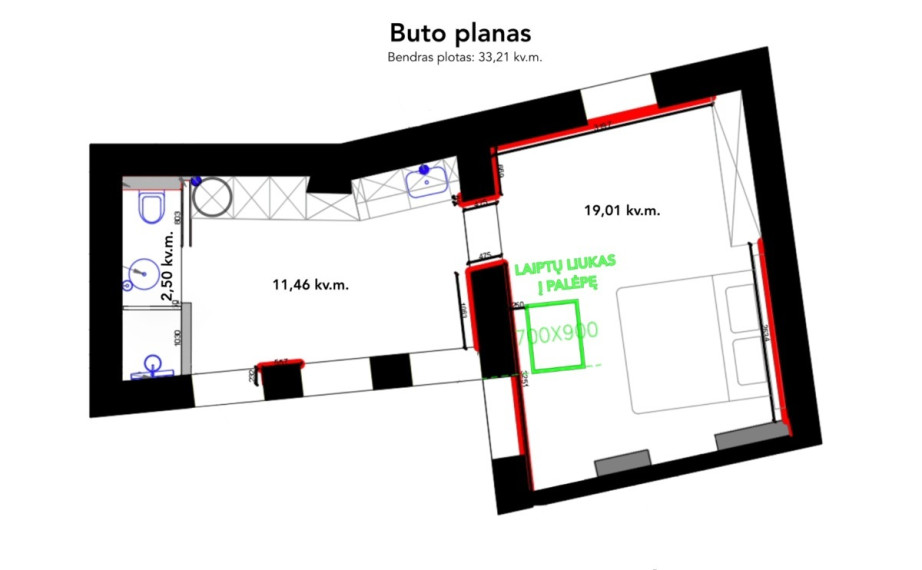 Parduodamas butas Aušros Vartų g., Senamiestis, Vilniaus m., Vilniaus m. sav., 33.21 m2 ploto, 1 kambariai 13