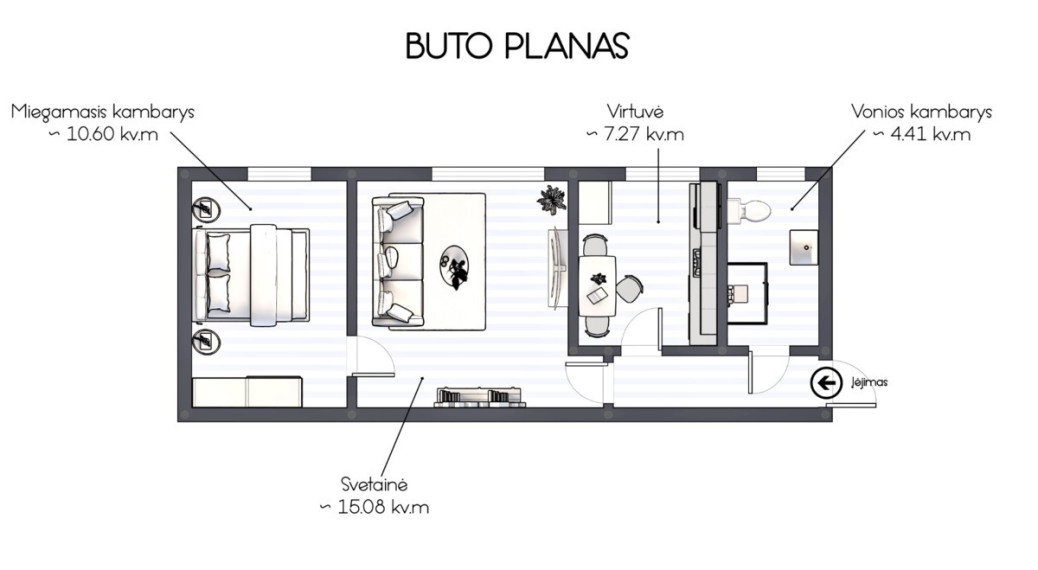 Nuomojamas butas Karaimų g., Trakų m., Trakų r. sav., 41.75 m2 ploto, 2 kambariai 14