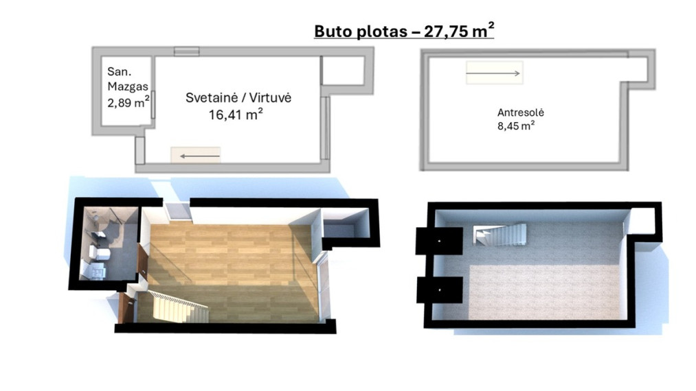 Parduodamas butas Malūno g., Palanga, Palangos m., Palangos m. sav., 27.75 m2 ploto, 2 kambariai 18