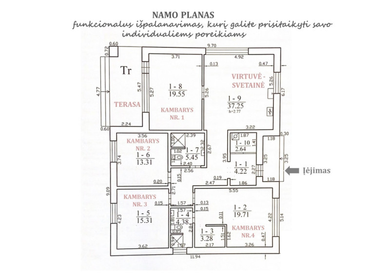 Parduodamas namas Mokyklos g., Lentvario m., Trakų r. sav., 125.1 m2 ploto, 1 aukštai 17