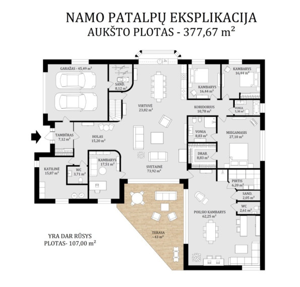 Parduodamas namas Erškėčių g., Vytėnai, Kauno m., Kauno m. sav., 466.54 m2 ploto, 1 aukštai 36
