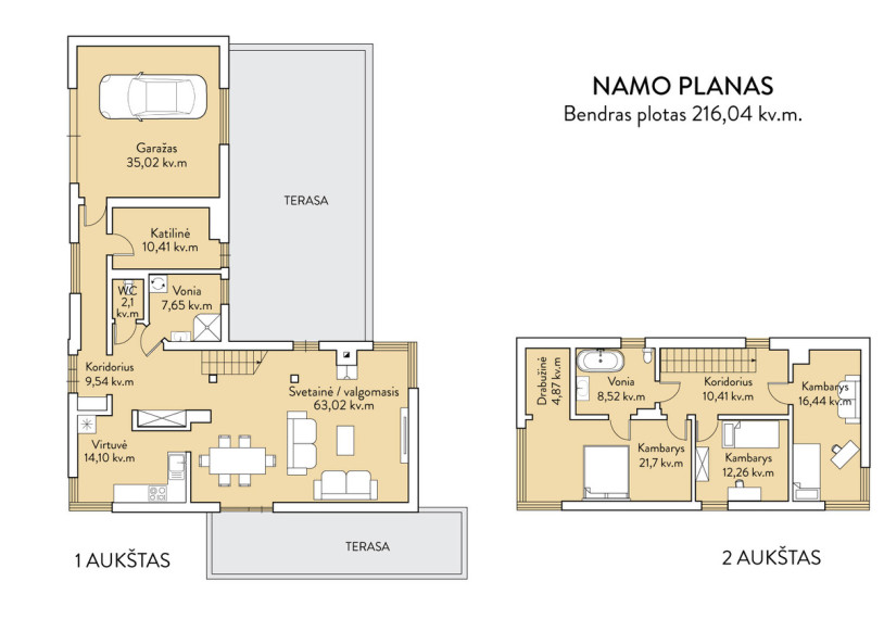 Parduodamas namas Vytauto g., Dukstynos k., Ukmergės r. sav., 216.04 m2 ploto, 2 aukštai 50