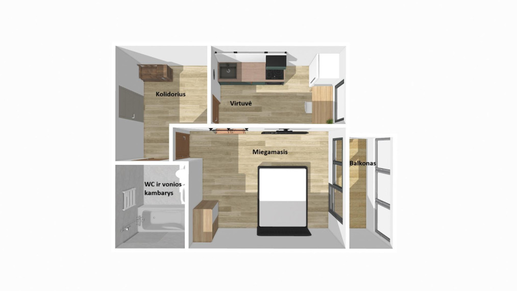 Parduodamas butas Ruklio g., Ruklos mstl., Jonavos r. sav., 36.00 m² ploto 1 kambarys 17