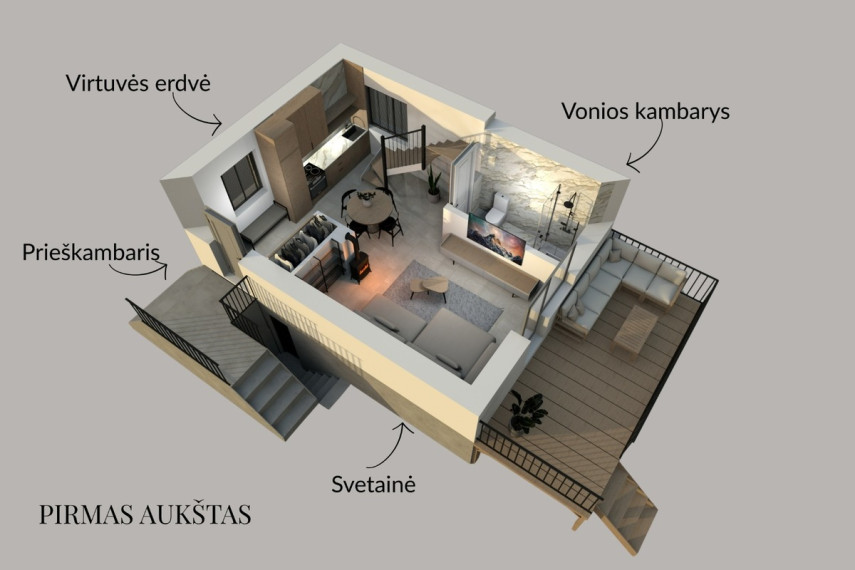 Parduodamas namas Raganių g., Derceklių k., Klaipėdos r. sav., 92.14 m2 ploto, 2 aukštai 3