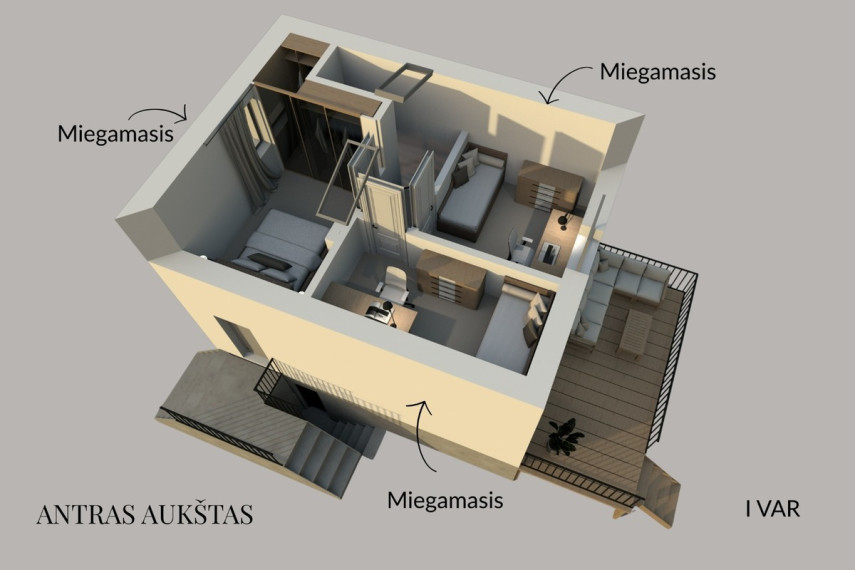 Parduodamas namas Raganių g., Derceklių k., Klaipėdos r. sav., 92.14 m2 ploto, 2 aukštai 4