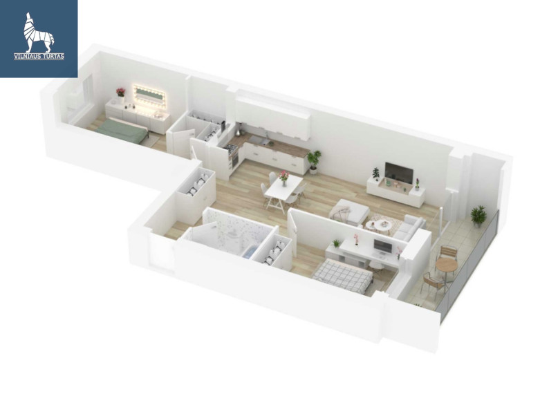 Parduodamas butas Daugėliškio g., Šnipiškės, Vilniaus m., Vilniaus m. sav., 69.72 m2 ploto, 3 kambariai 14