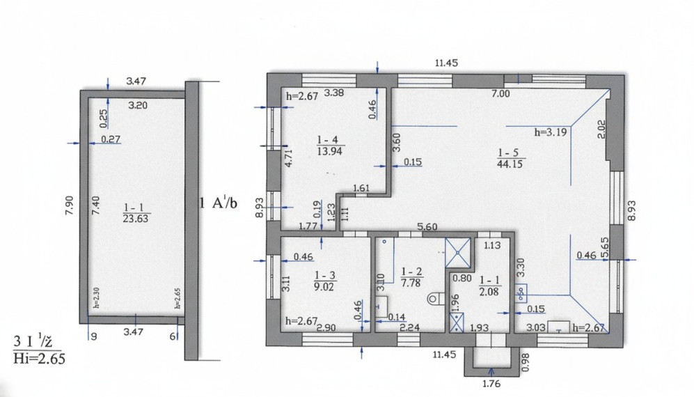 Parduodamas namas Aktinidijų g., Giraitės k., Kauno r. sav., 103.65 m2 ploto, 1 aukštai 22