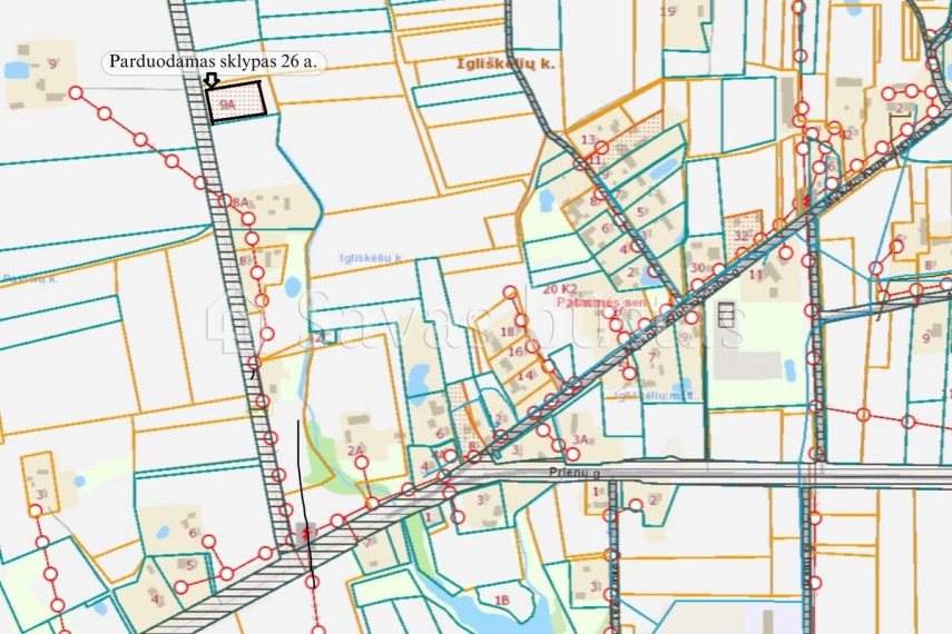 Parduodamas  sklypas Marijampolės sav., Patilčių k., 1 a ploto 4