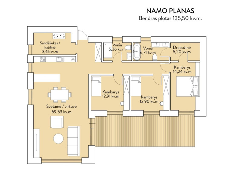 Parduodamas namas Sakališkių g., Balsiai, Vilniaus m., Vilniaus m. sav., 135 m2 ploto, 1 aukštai 24
