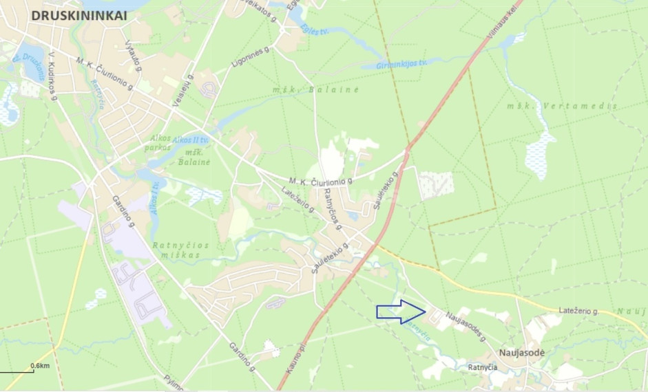 Parduodamas namų valdos paskirties sklypas Naujasodės g., Naujasodės k., Druskininkų sav., 16.41 a ploto 16