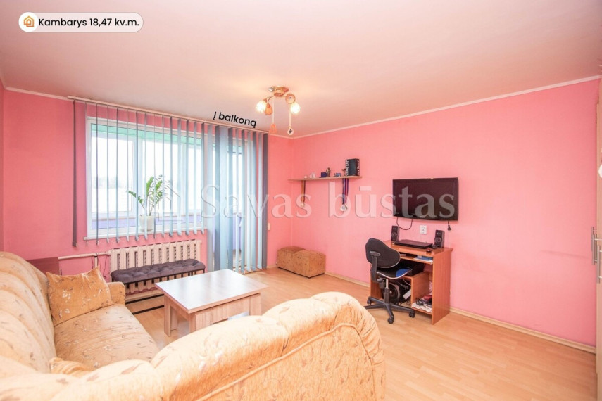 Parduodamas butas Kuršėnų m., Šiaulių r. sav., 64.55 m2 ploto, 3 kambariai 2
