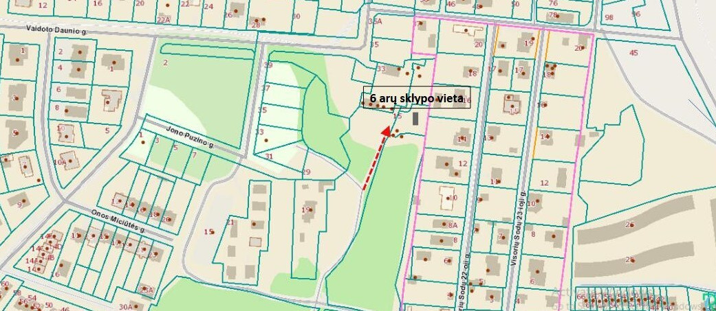 Parduodamas namų valdos paskirties sklypas Visorių g. 15, Visoriai, Vilniaus m., Vilniaus m. sav., 6 a ploto 26