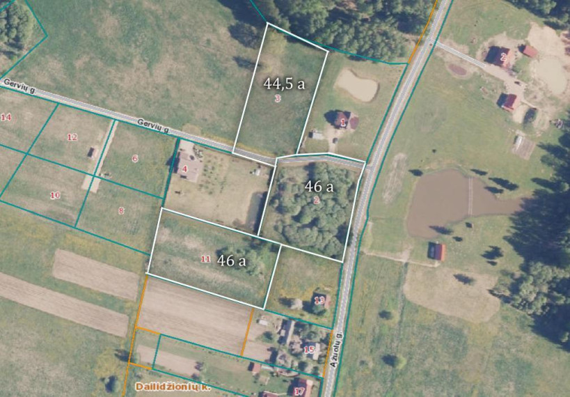 Parduodamas  sklypas Gervių g., Dailidžionių k., Širvintų r. sav., 46 a ploto 6