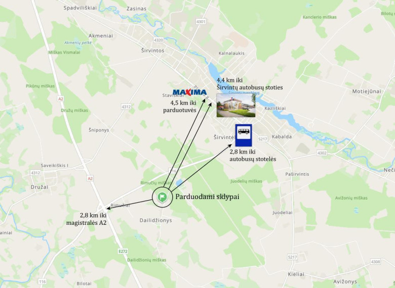 Parduodamas  sklypas Gervių g., Dailidžionių k., Širvintų r. sav., 46 a ploto 21