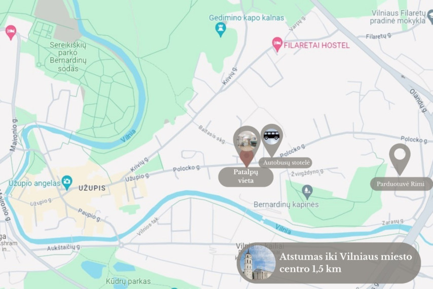 Nuomojamos administracinės, kitos paskirties, paslaugų, prekybos patalpos Polocko g., Užupis, Vilniaus m., Vilniaus m. sav., 96.37 m2 ploto 33