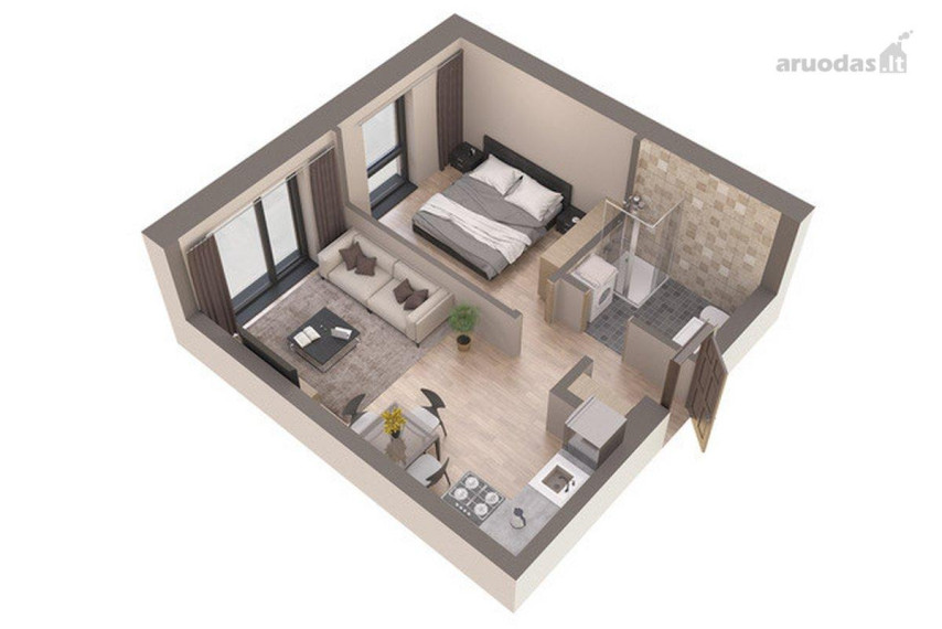 Trumpalaikė buto nuoma Taikos pr., Vėtrungė, Klaipėdos m., Klaipėdos m. sav., 30.00 m² ploto 2 kambariai 9